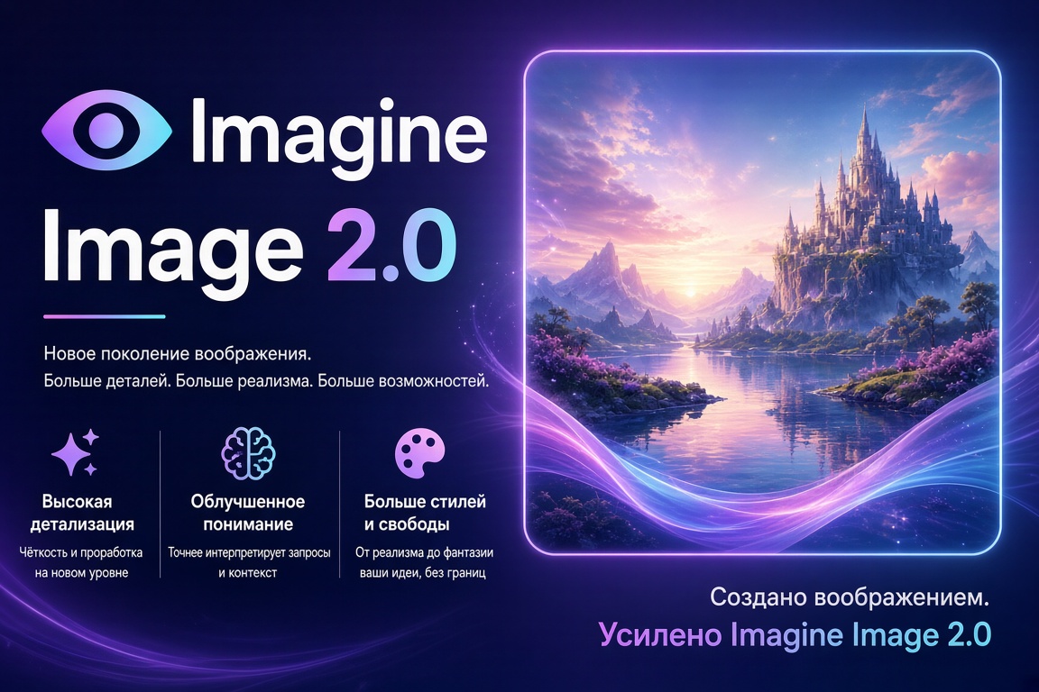 Сделай красивую картинку для новости про Imagine Image 2.0